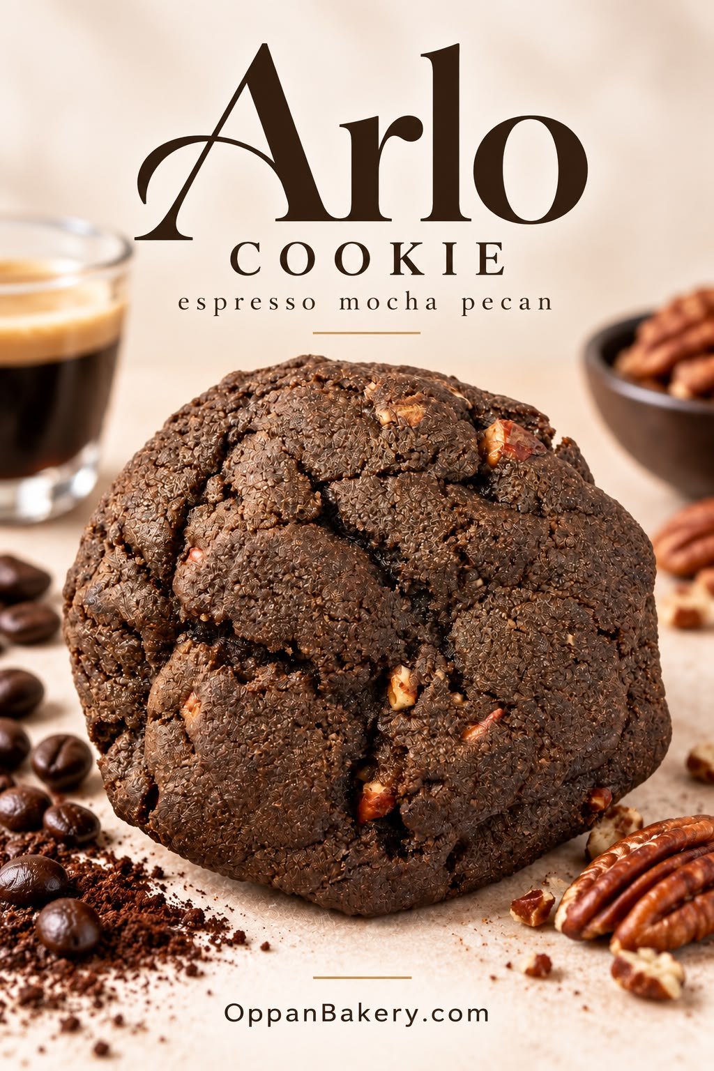 Oppan Arlo Cookie promotional poster — espresso mocha pecan
