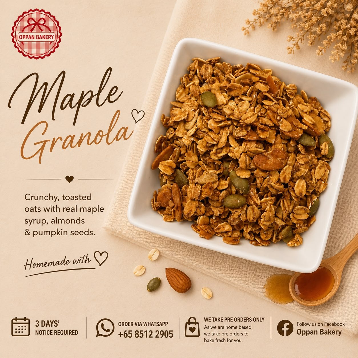 Oppan Maple Granola promotional poster