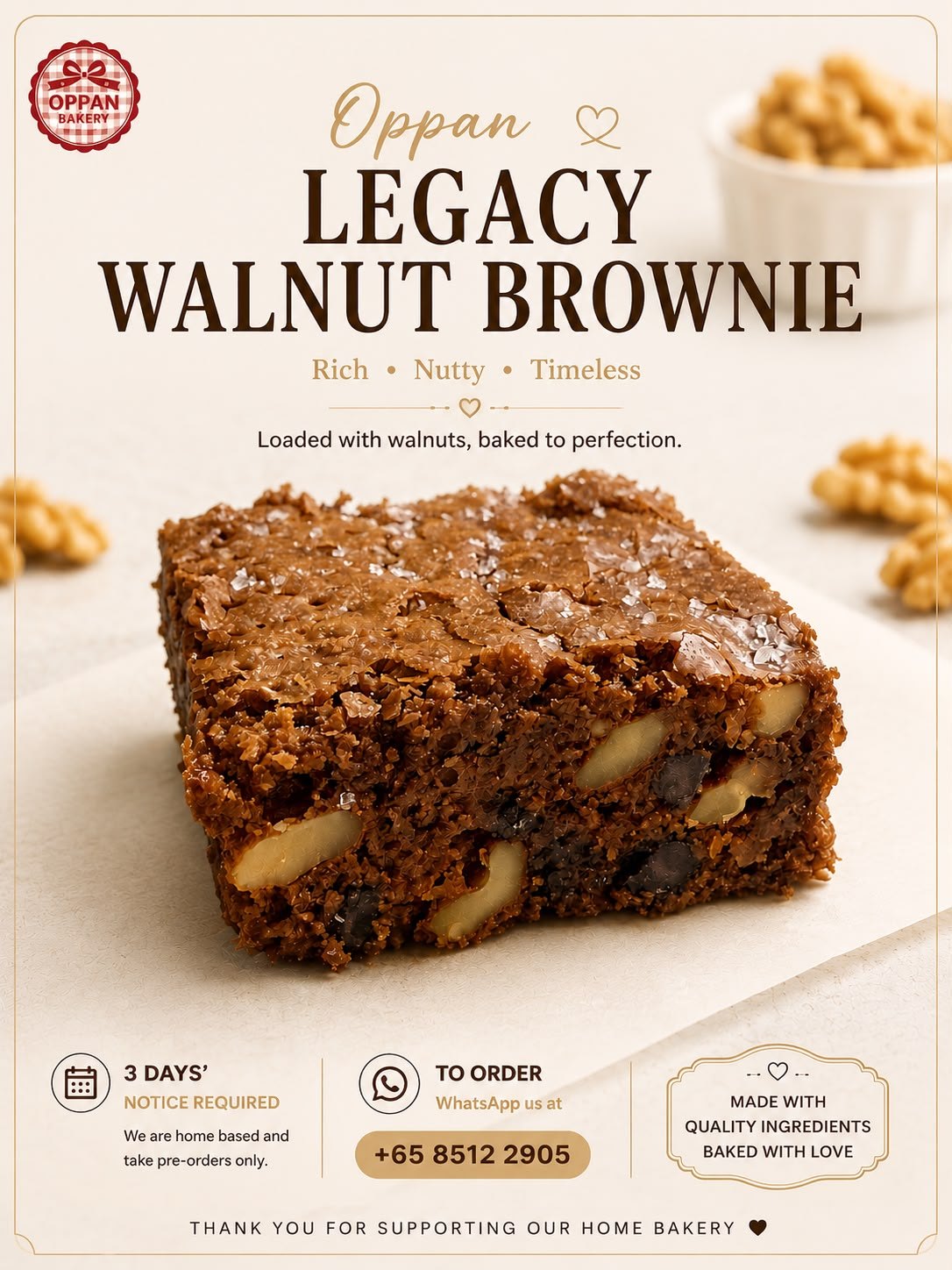 Oppan Walnut Gem Brownie promotional poster